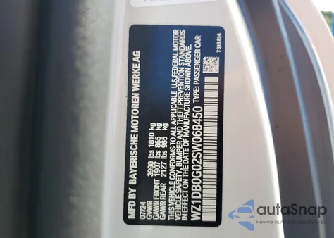 2025 Toyota Supra Base из США, поврежденный, VIN WZ1DB0G02SW068450